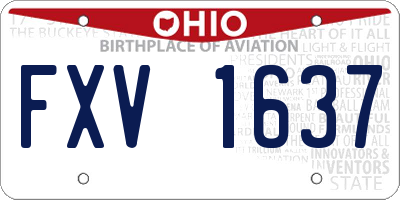 OH license plate FXV1637