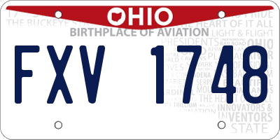 OH license plate FXV1748