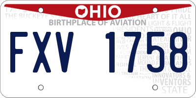 OH license plate FXV1758