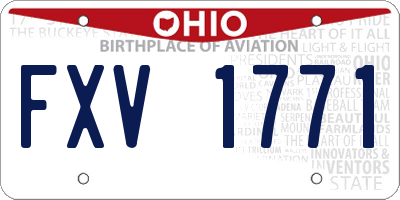 OH license plate FXV1771