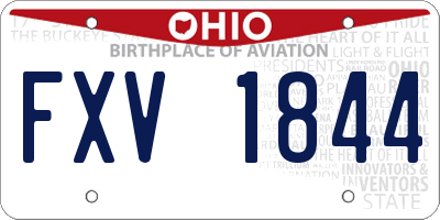 OH license plate FXV1844