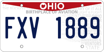 OH license plate FXV1889