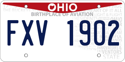 OH license plate FXV1902