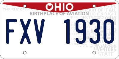 OH license plate FXV1930