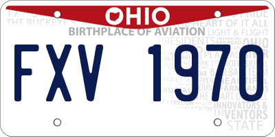 OH license plate FXV1970