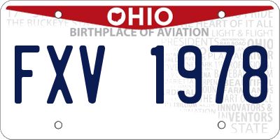 OH license plate FXV1978