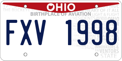 OH license plate FXV1998