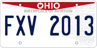 OH license plate FXV2013