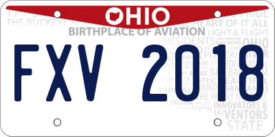 OH license plate FXV2018