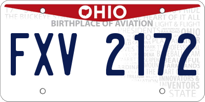 OH license plate FXV2172