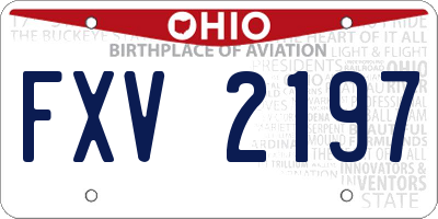 OH license plate FXV2197