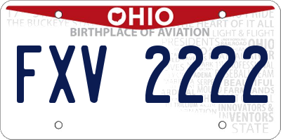 OH license plate FXV2222