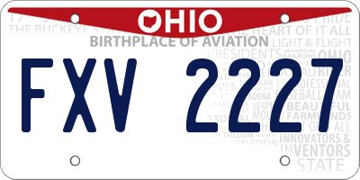 OH license plate FXV2227