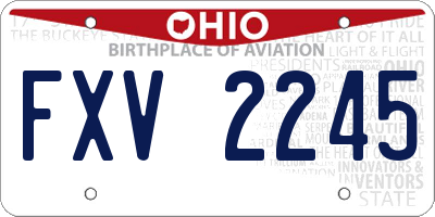 OH license plate FXV2245