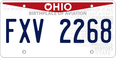OH license plate FXV2268