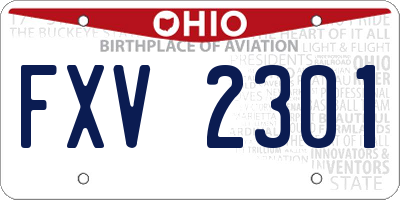 OH license plate FXV2301