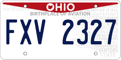 OH license plate FXV2327
