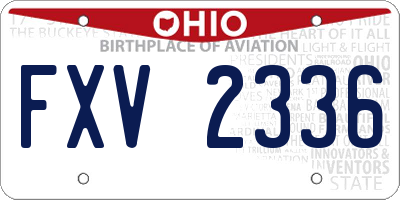 OH license plate FXV2336