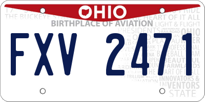 OH license plate FXV2471