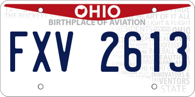 OH license plate FXV2613