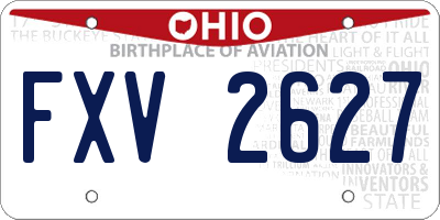 OH license plate FXV2627