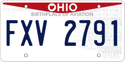 OH license plate FXV2791