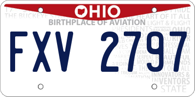 OH license plate FXV2797