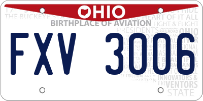OH license plate FXV3006