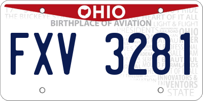 OH license plate FXV3281