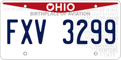 OH license plate FXV3299