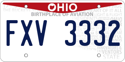 OH license plate FXV3332