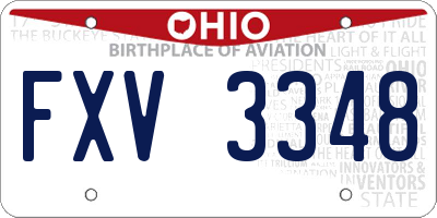OH license plate FXV3348