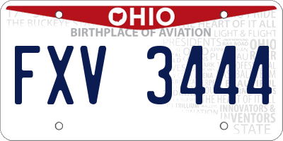 OH license plate FXV3444