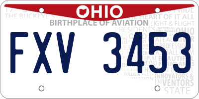 OH license plate FXV3453