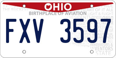 OH license plate FXV3597