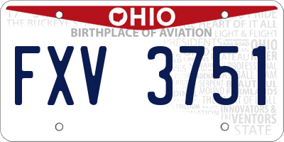 OH license plate FXV3751