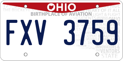 OH license plate FXV3759