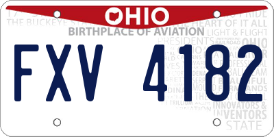 OH license plate FXV4182