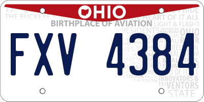 OH license plate FXV4384