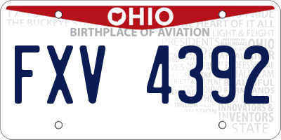 OH license plate FXV4392