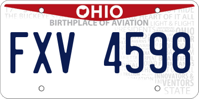 OH license plate FXV4598