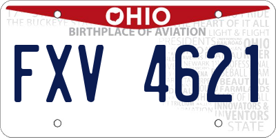 OH license plate FXV4621