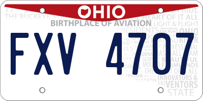 OH license plate FXV4707