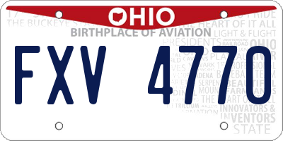 OH license plate FXV4770