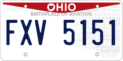OH license plate FXV5151