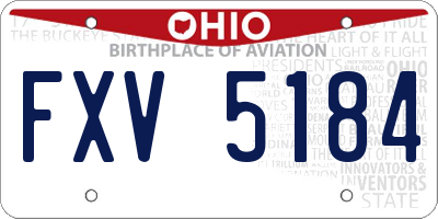 OH license plate FXV5184