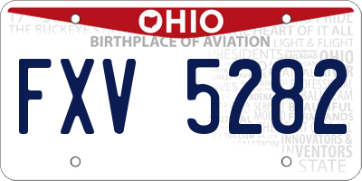 OH license plate FXV5282