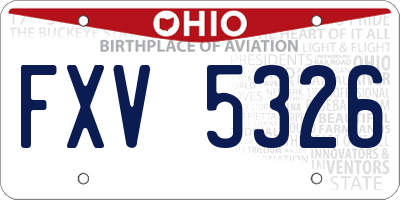 OH license plate FXV5326