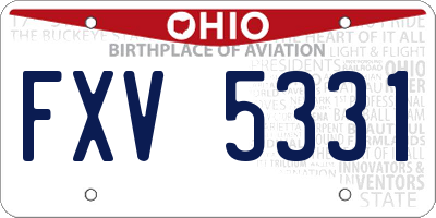 OH license plate FXV5331