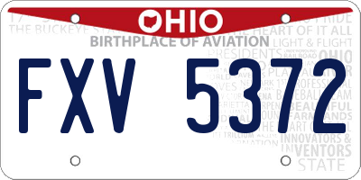 OH license plate FXV5372